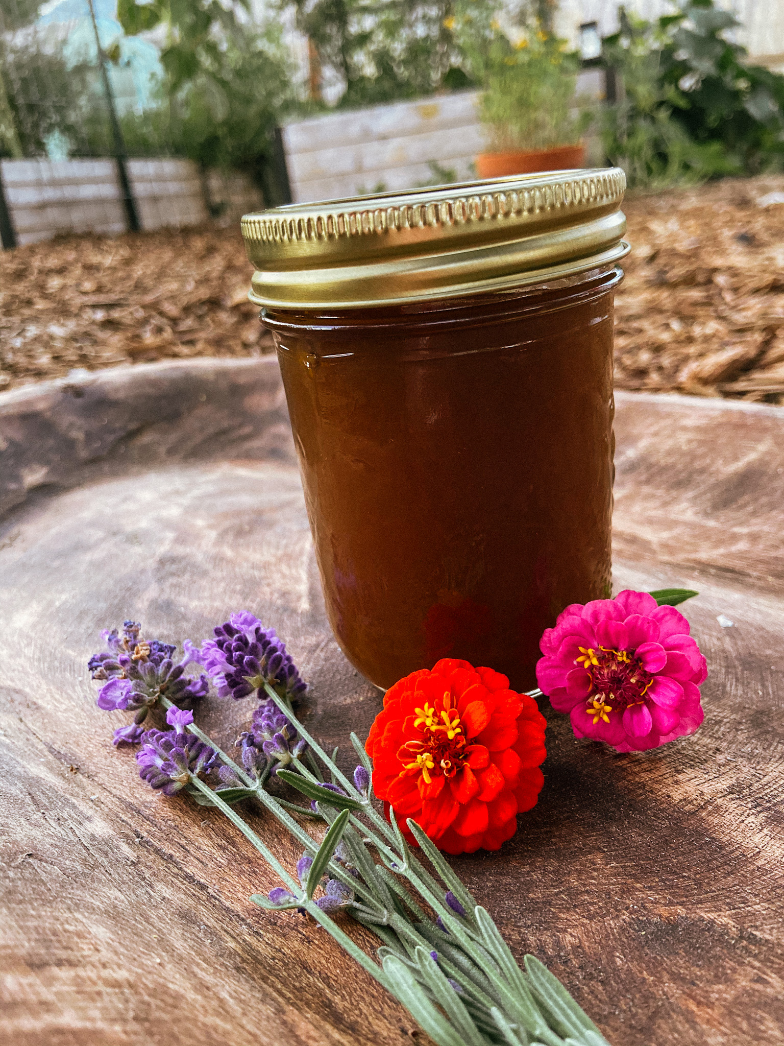 herbal syrup in mason jar