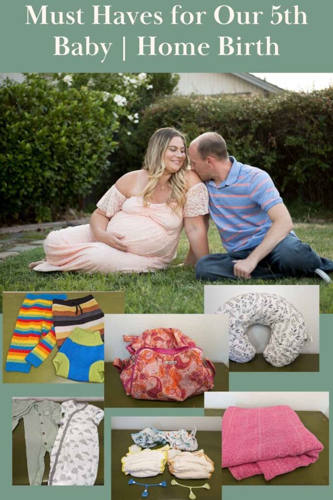 pregnant woman with man kissing her shoulderon the grass with wool pants diaper bag woven wrap boppy pillow