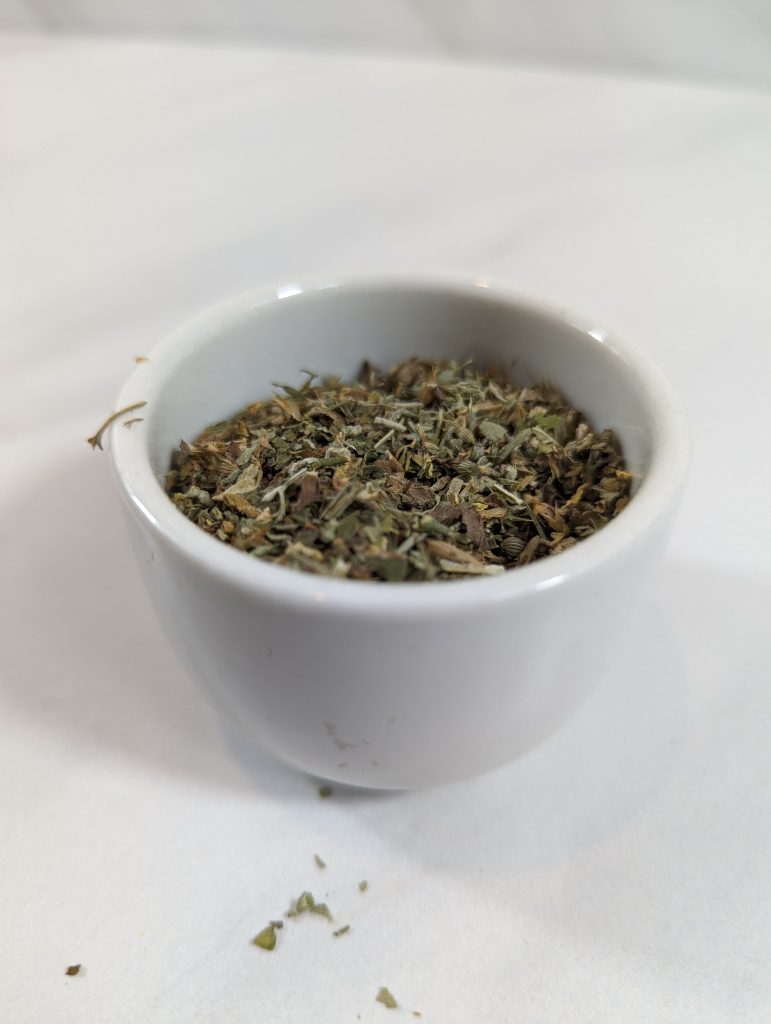 Catnip herb in white cup