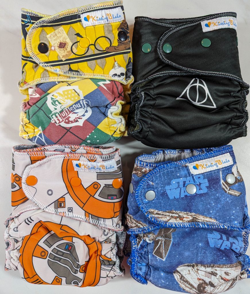 WAHMs cloth diapers in harry potter and star wars theme