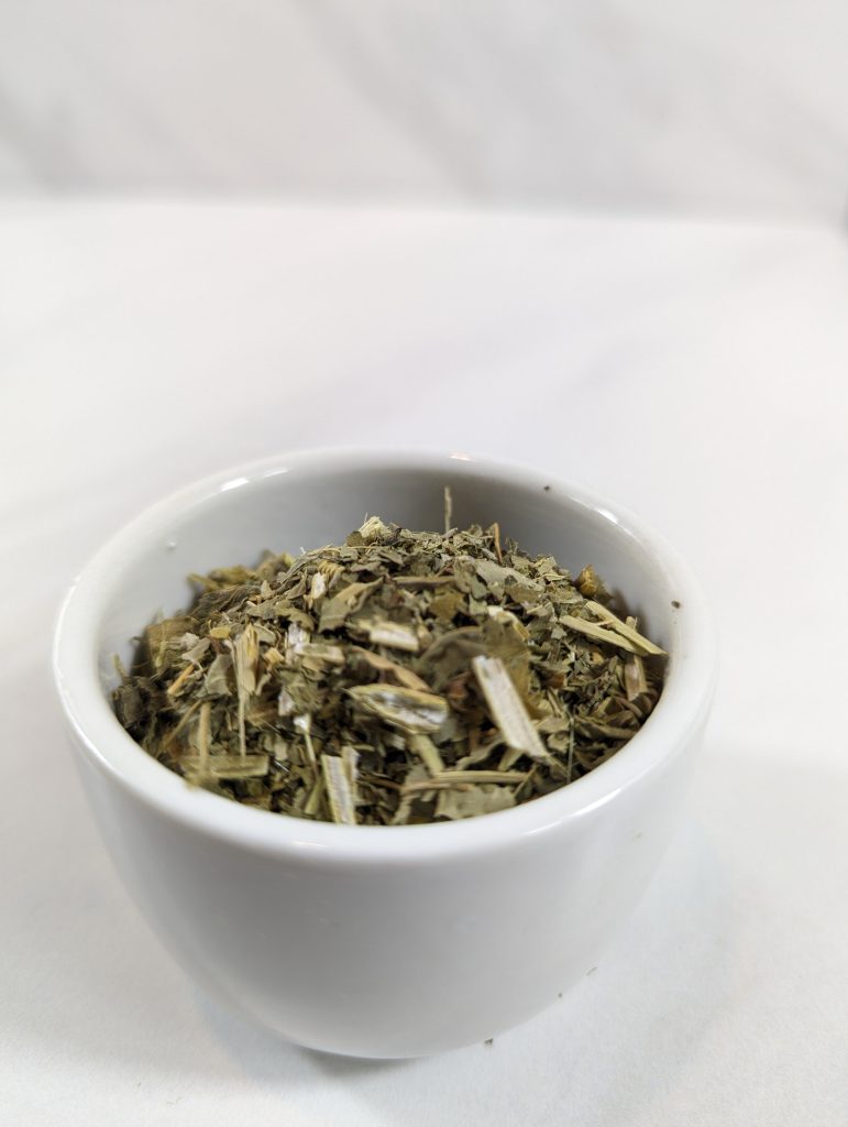 passionflower dried herb in white cup