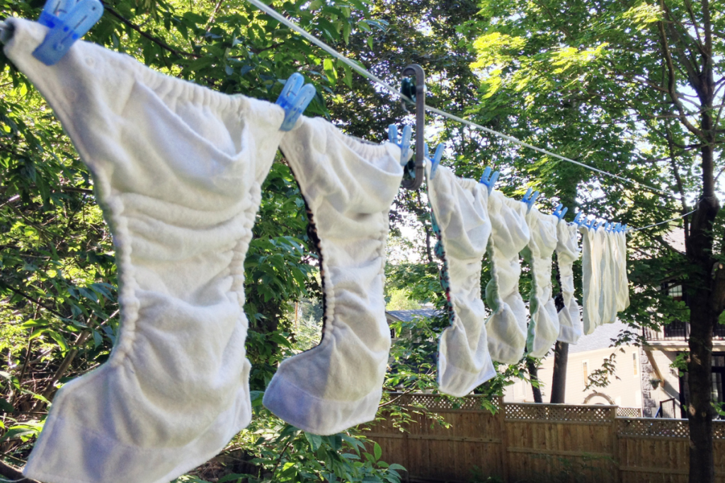 line drying cloth diapers and clothes pins