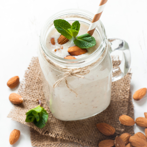 smoothie almond mint leaf picture