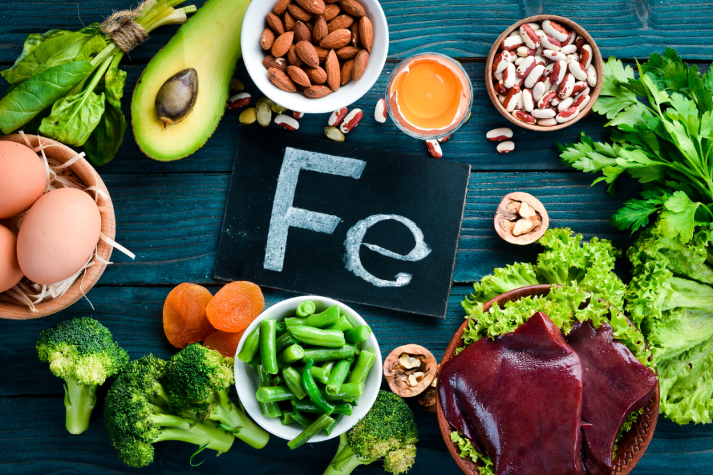 healthy iron rich foods and Fe sign