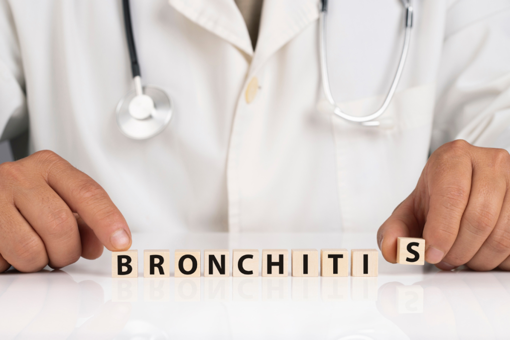 bronchitis letter tiles with stethoscope