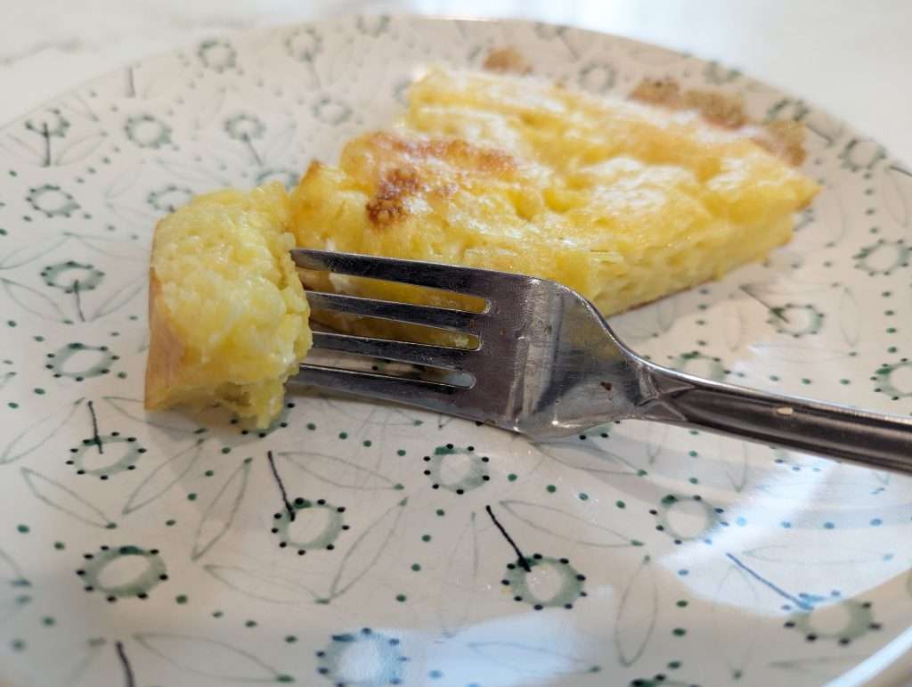 sourdough discard dutch baby pancake with fork
