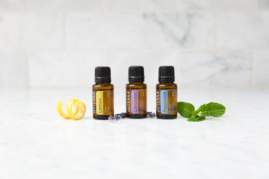 doterra essential oils of lemon lavender and peppermint