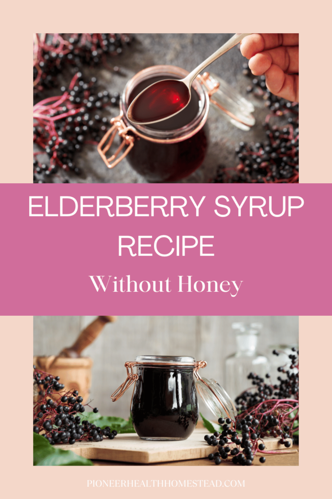 Elderberry Syrup Recipe without honey pinterest pin