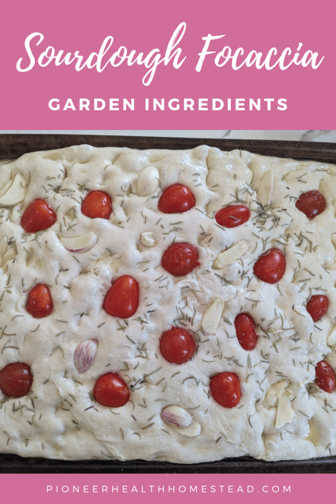 Sourdough Focaccia garden bread pinterest pin