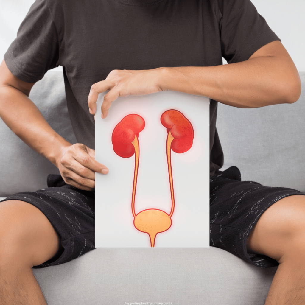 supporting healthy urinary tracts bladder kidney with man