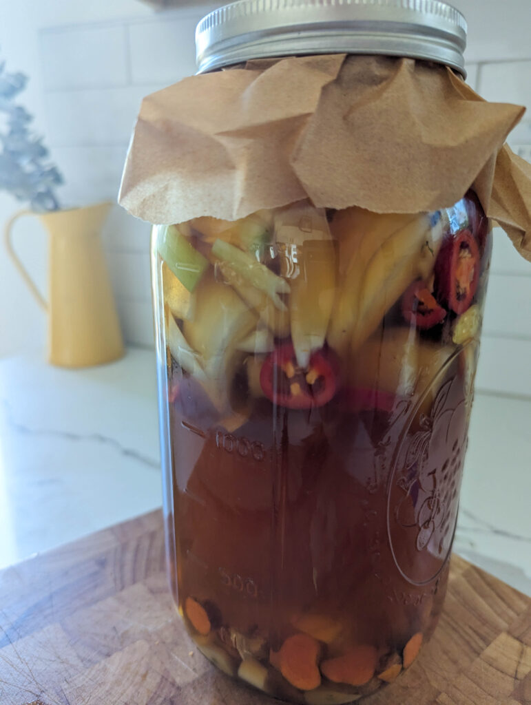 fire cider in a mason jar 