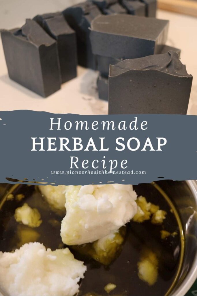 homemade nettle herbal soap diy recipe pin
