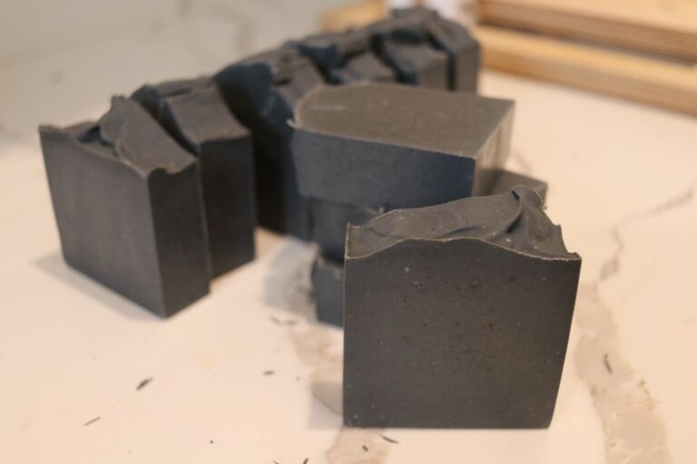 soothing nettle soap on white counter